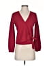 TeXTURE & THREAD Madewell Burgundy Long Sleeve Blouse Size XS - photo 1