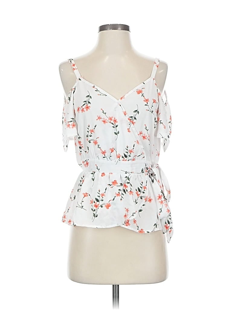 Pre-owned Sienna Sky Sleeveless Blouse In White