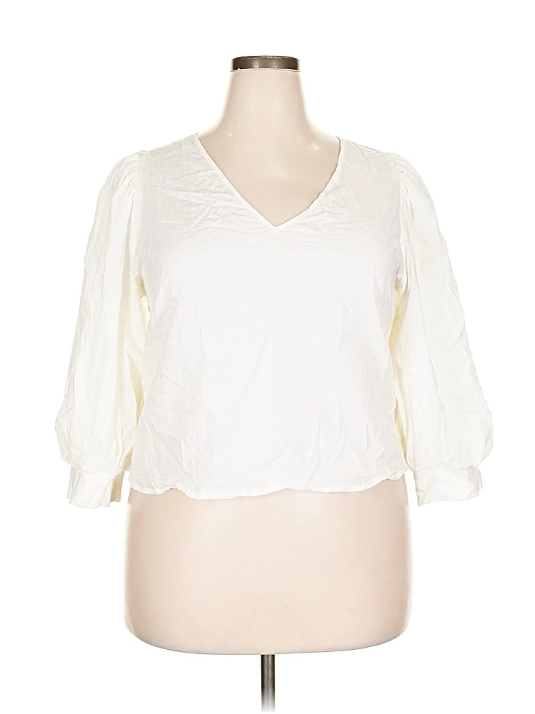 Pre-owned A New Day 3/4 Sleeve Blouse In White