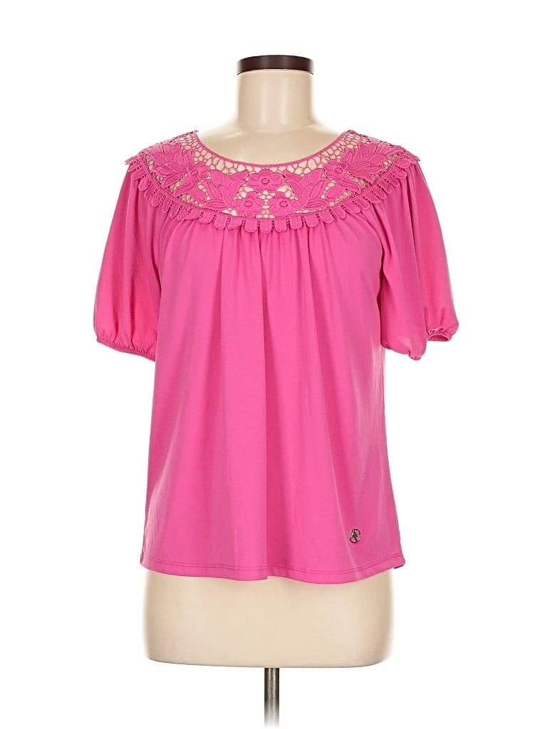 ADRIENNE VITTADINI Pre-owned Short Sleeve Blouse In Pink