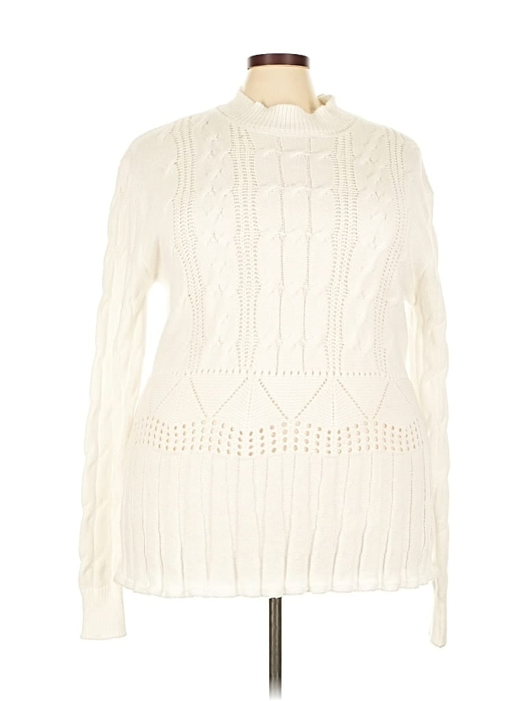 Pre-owned Unbranded Pullover Sweater In White