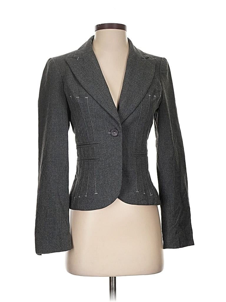 Pre-owned Bebe Blazer Jacket In Gray