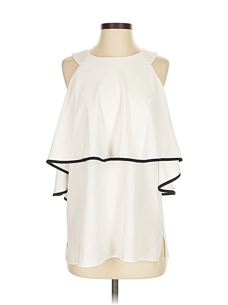 Pre-owned Calvin Klein Sleeveless Blouse In White
