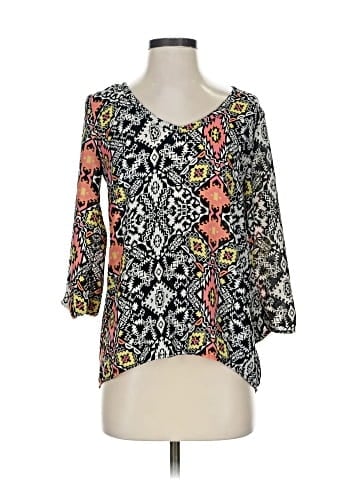 Amber Blue 3/4 Sleeve Blouse (view 1)