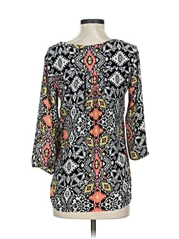 Amber Blue 3/4 Sleeve Blouse (view 2)