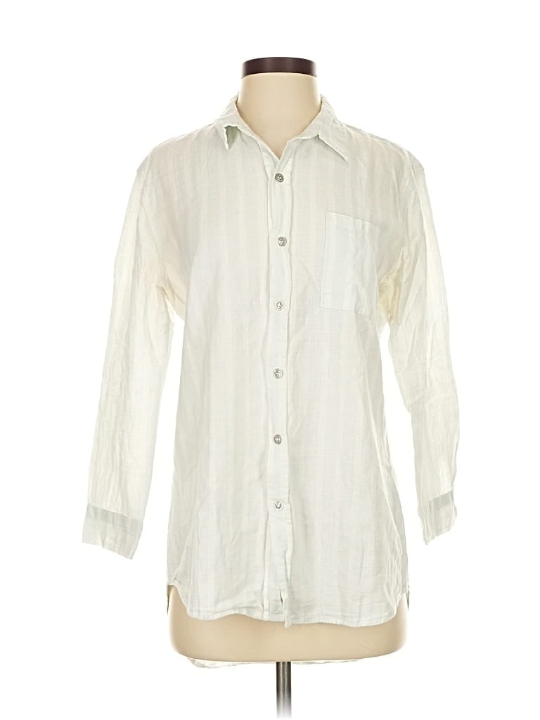 Pre-owned Articles Of Society 3/4 Sleeve Button Down Shirt In White