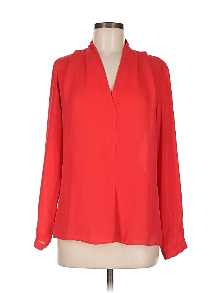 Pre-owned Rose + Olive Long Sleeve Blouse In Red