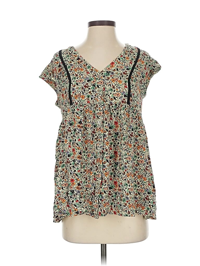 Pre-owned Vanessa Virginia Short Sleeve Blouse In Orange