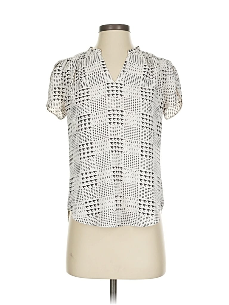 Pre-owned 41hawthorn Short Sleeve Blouse In Silver