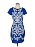 Quinn 100% Polyester Graphic Blue Cocktail Dress Size S - photo 1