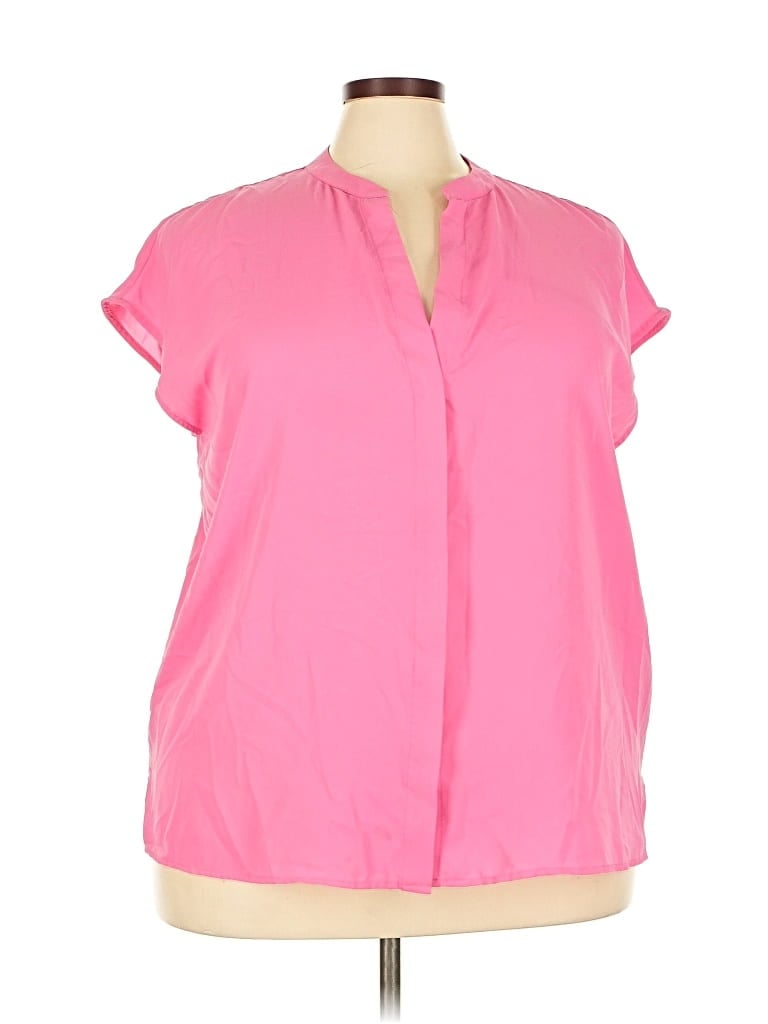 Pre-owned Eloquii Short Sleeve Blouse In Pink