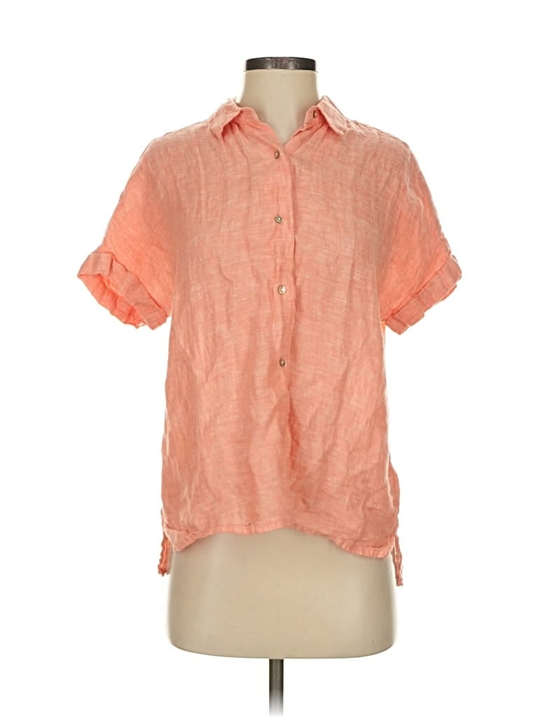 Pre-owned Rachel Rachel Roy Short Sleeve Blouse In Orange