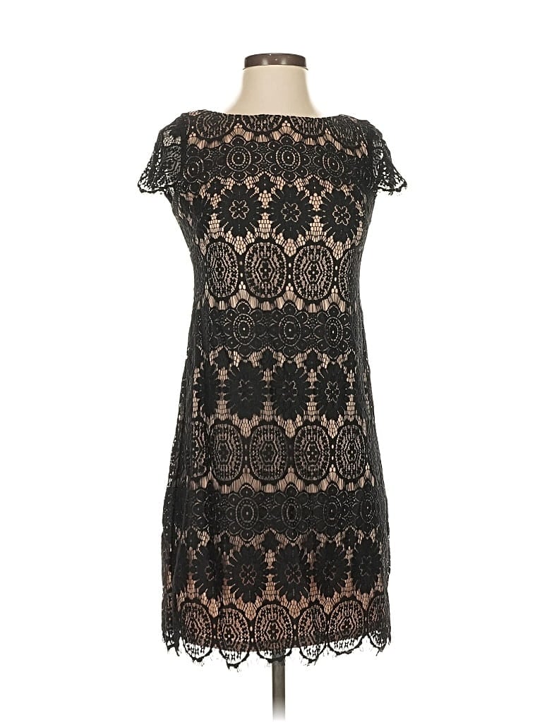 Click to view more detailed imagery on our partner's website Pre-owned Eliza J Short Sleeve Top Black Boatneck Tops