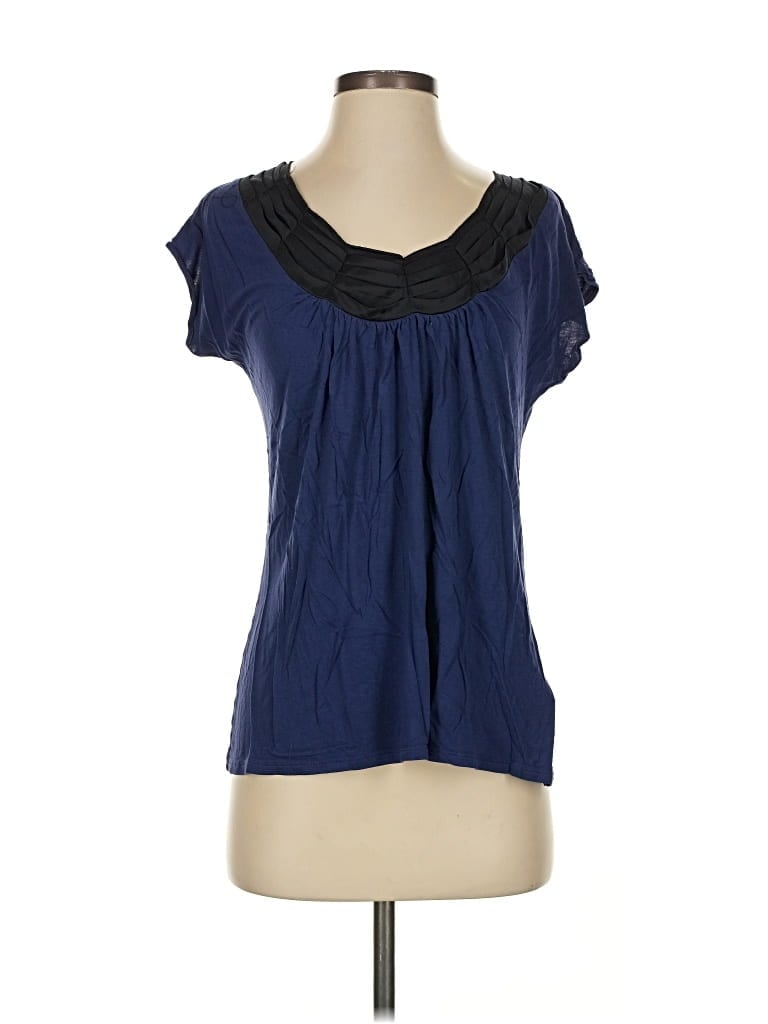Pre-owned Banana Republic Factory Store Short Sleeve Top Blue Scoop Neck Tops