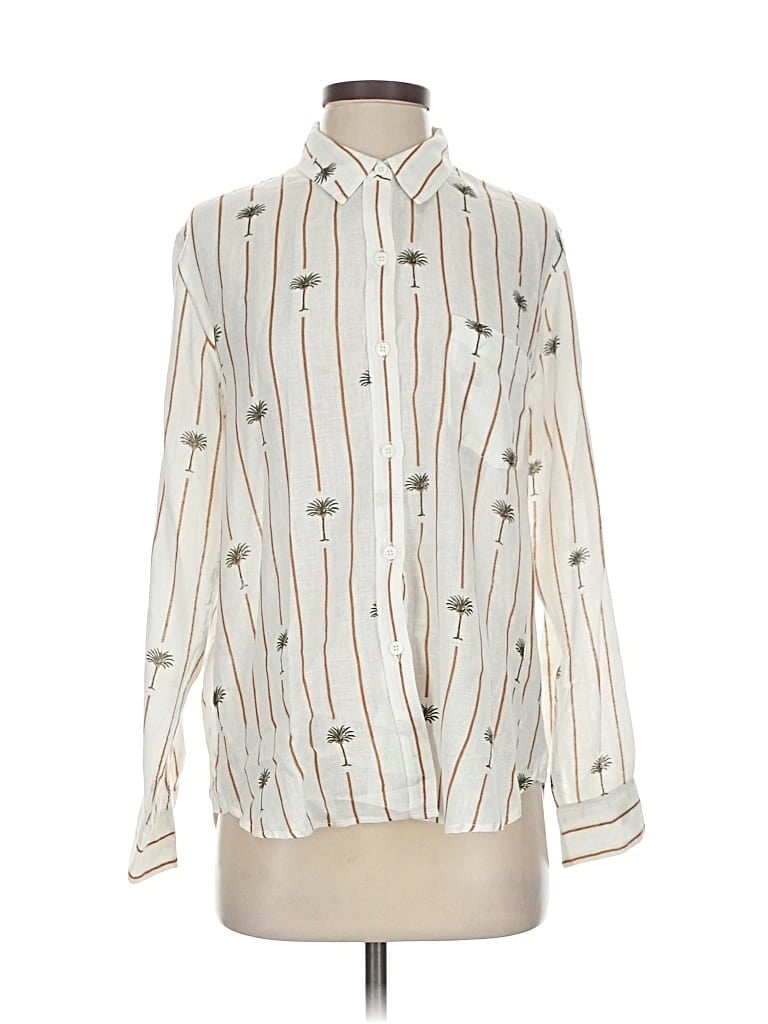 Pre-owned Rails Long Sleeve Blouse In White