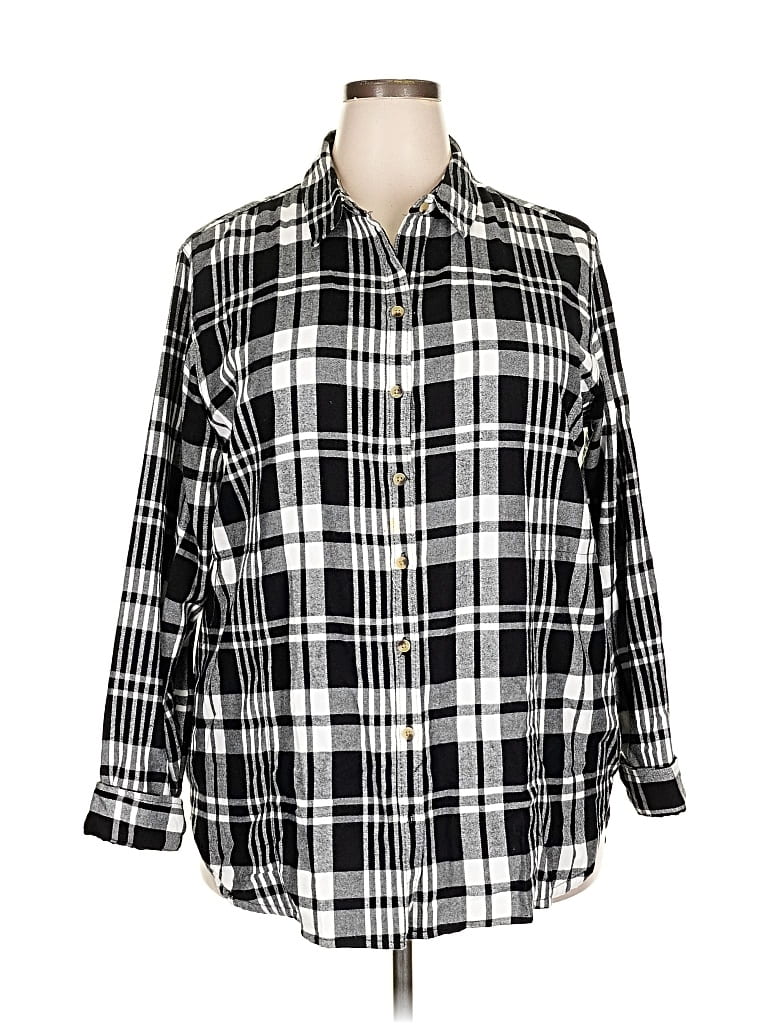 Pre-owned Jachs Girlfriend Long Sleeve Button Down Shirt In Black