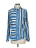 Dear John 100% Rayon Stripes Blue Long Sleeve Button-Down Shirt Size S - photo 1