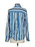 Dear John 100% Rayon Stripes Blue Long Sleeve Button-Down Shirt Size S - photo 2