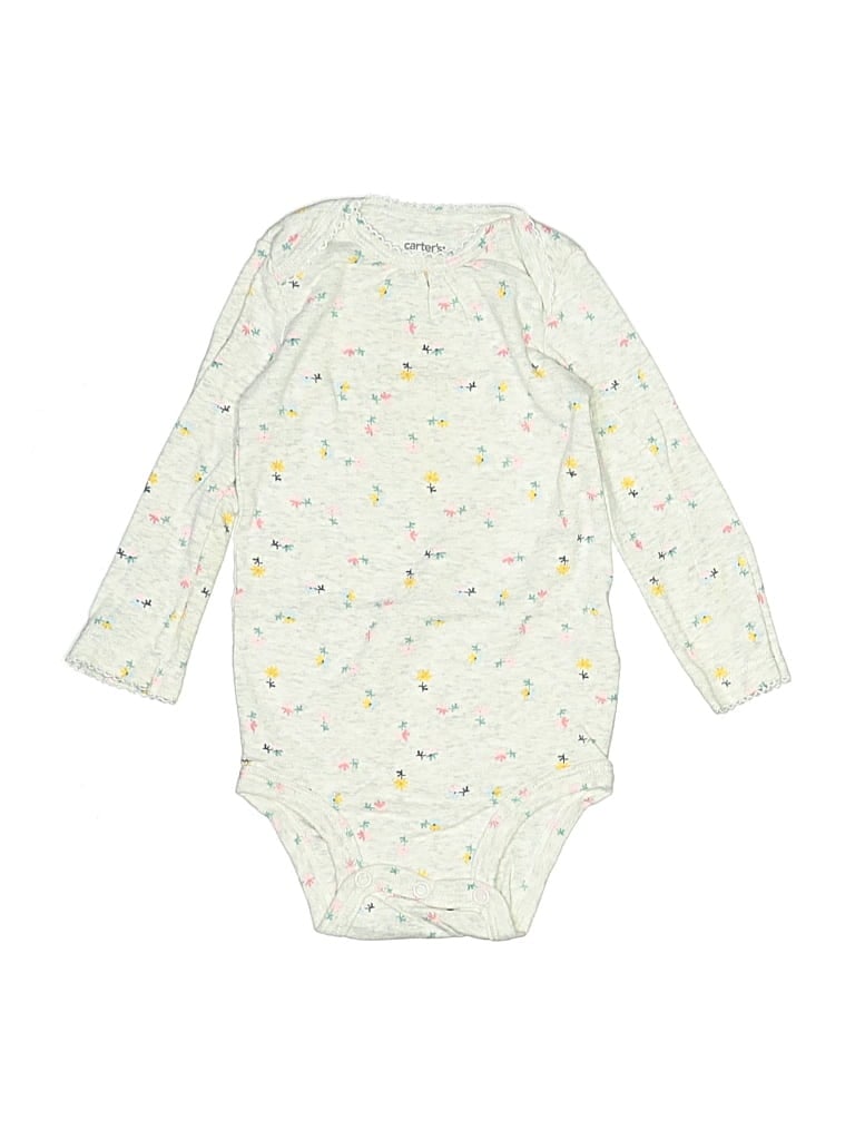 CARTER'S Pre-owned Babies' Long Sleeve Onesie In White