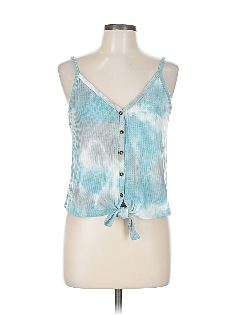 Pre-owned Wild Fable Tank Top Blue Plunge Neckline Tops