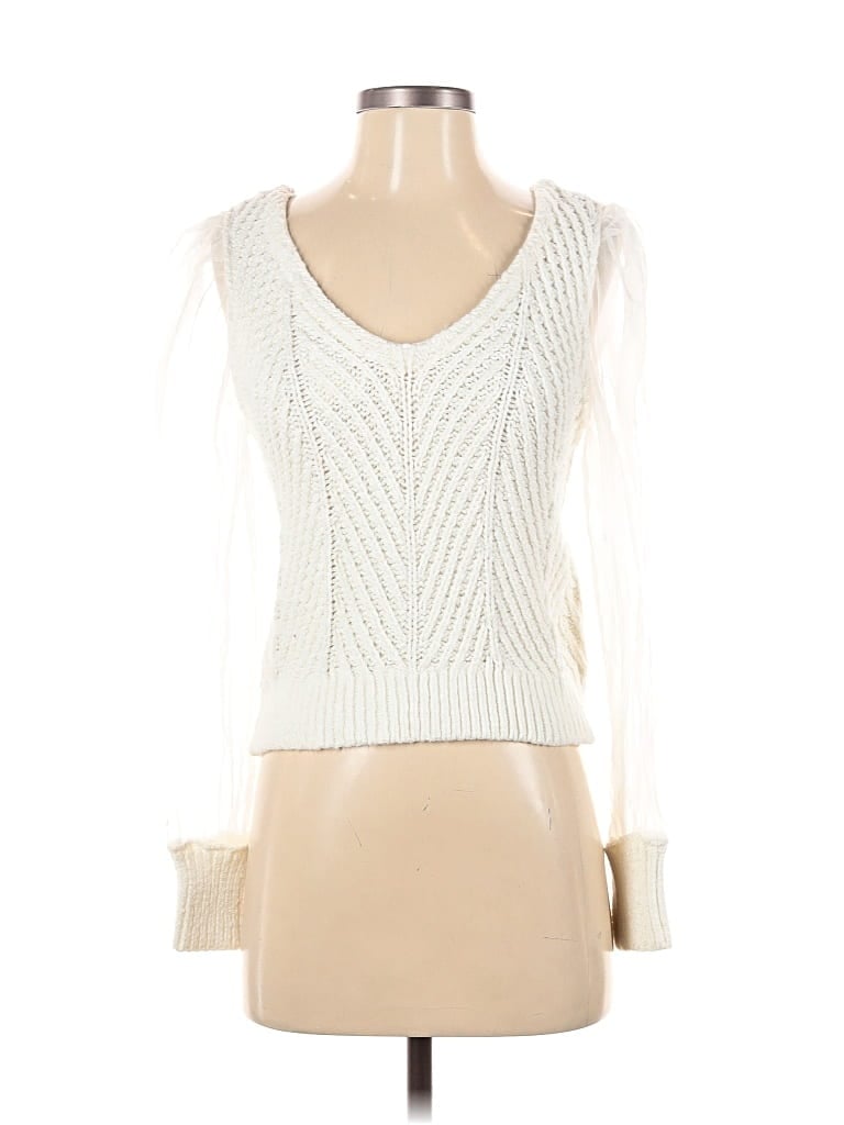 Pre-owned Maeve By Anthropologie Pullover Sweater In White
