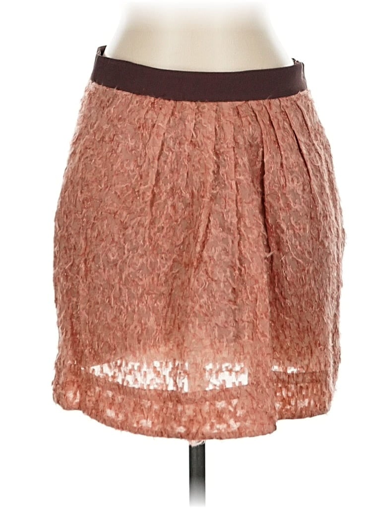 Pre-owned J.crew Collection Silk Skirt In Brown