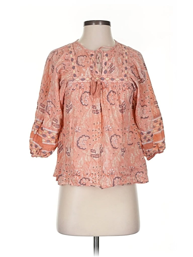 Pre-owned Cleobella 3/4 Sleeve Blouse In Pink