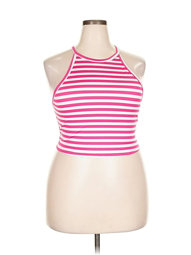 Pre-owned Shein Curve Tank Top Pink Halter Neckline Tops
