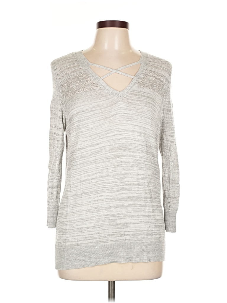 Pre-owned Lety & Me Pullover Sweater In Gray