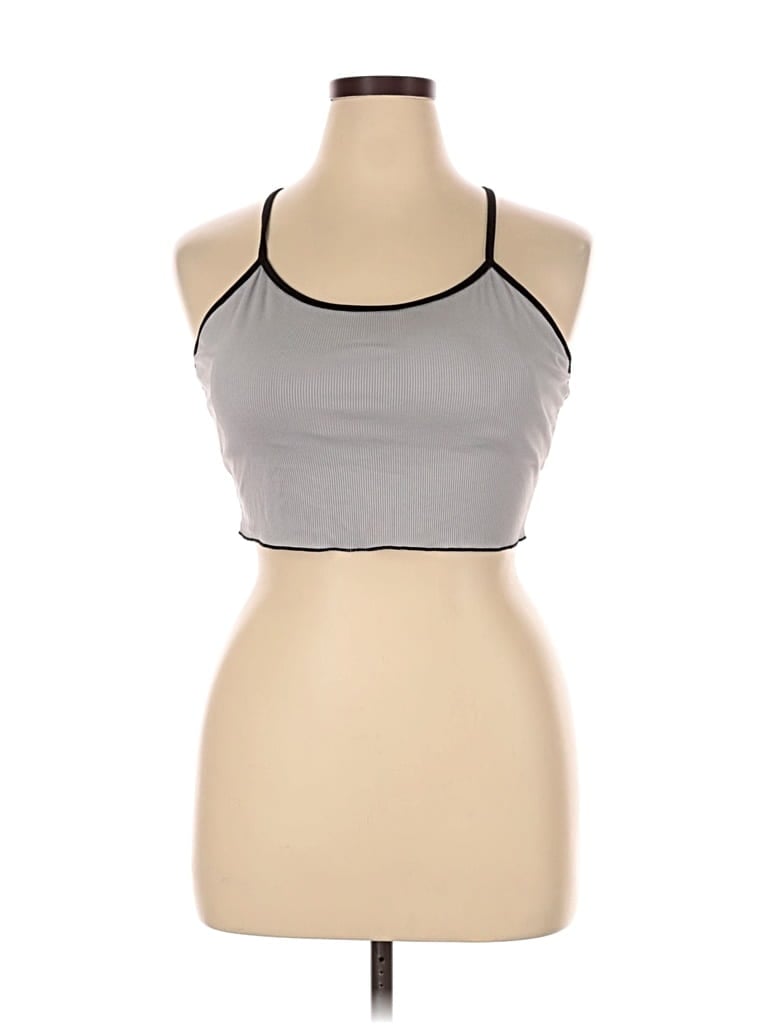 Pre-owned Shein Curve Sleeveless Top Gray Halter Neckline Tops