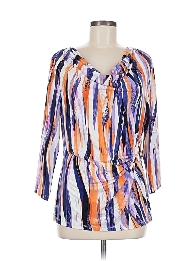 Pre-owned Calvin Klein 3/4 Sleeve Blouse In Orange