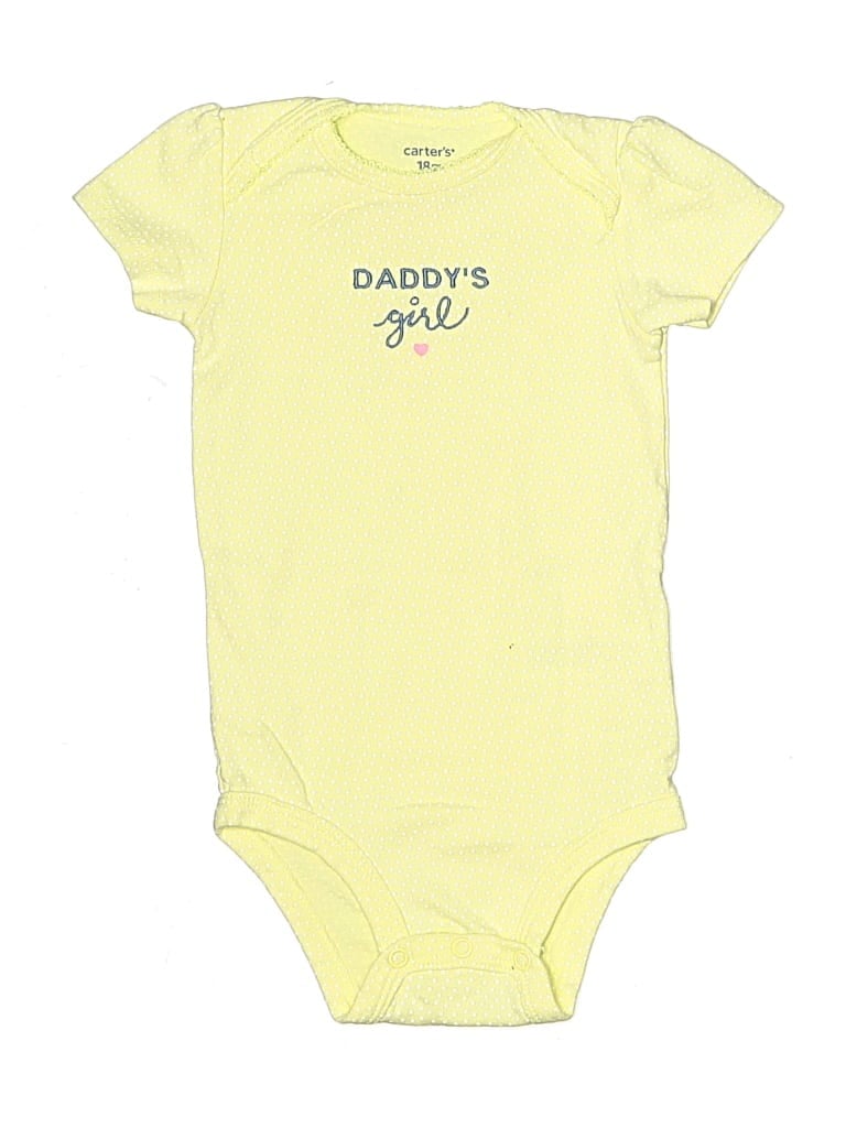 Pre-owned Carter's Kids' Short Sleeve Onesie In Yellow