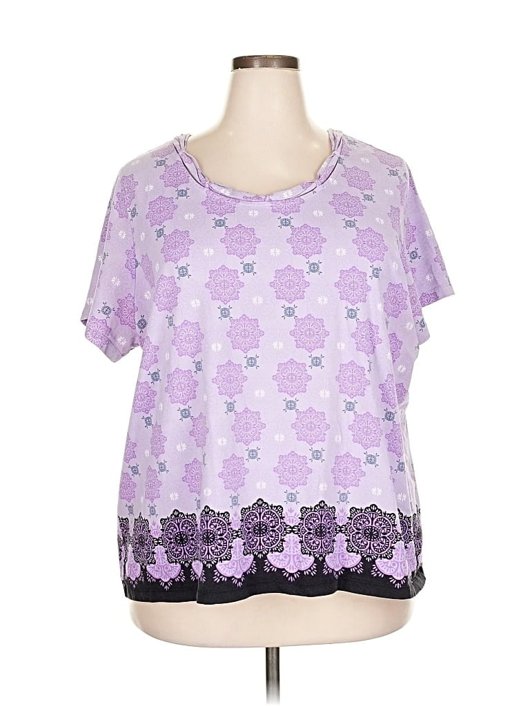 Pre-owned Croft & Barrow Short Sleeve T-shirt In Purple