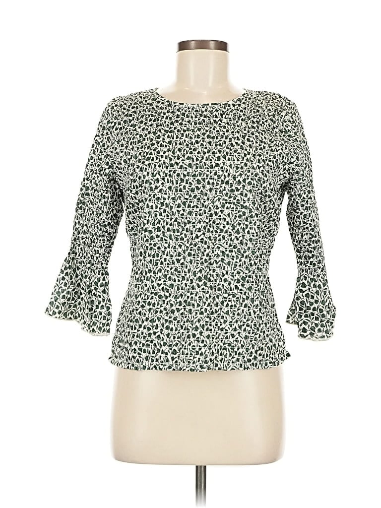 Pre-owned Ann Taylor 3/4 Sleeve Blouse In Green