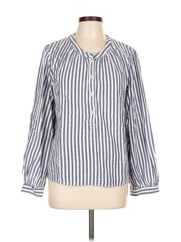 Pre-owned Universal Thread Long Sleeve Blouse In Blue