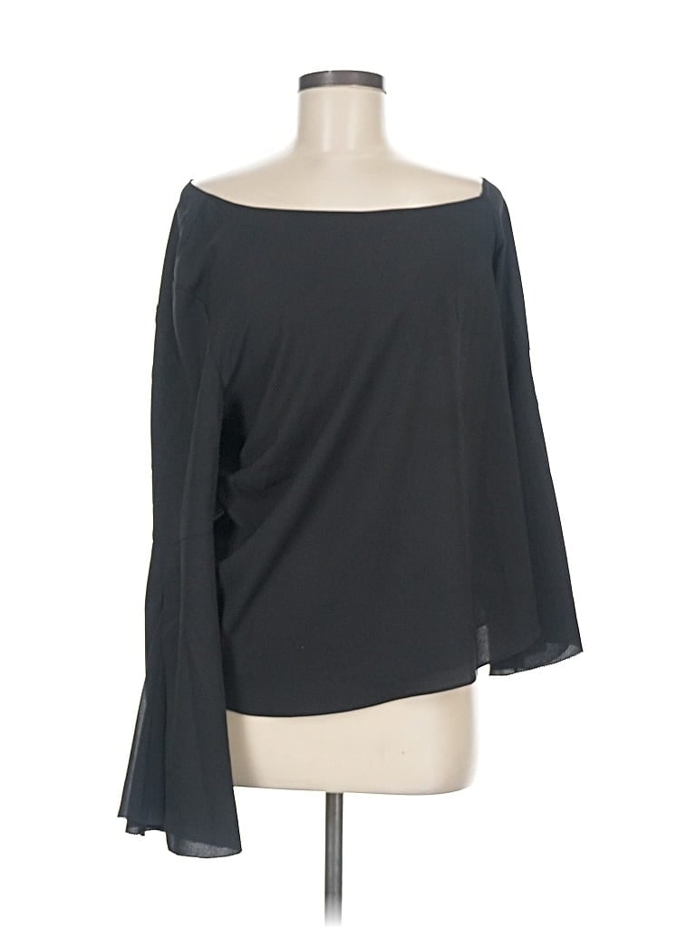 COOPER & ELLA Pre-owned 3/4 Sleeve Top Black One Shoulder Neckline Tops
