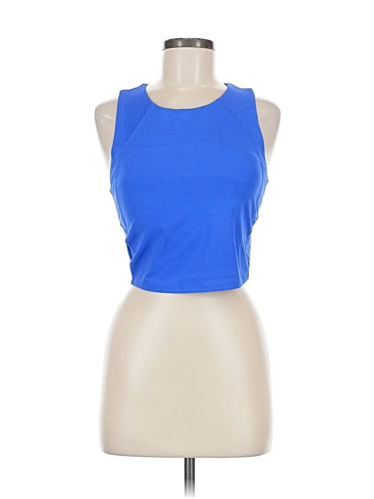 Pre-owned Spyder Tank Top Blue Halter Neckline Tops