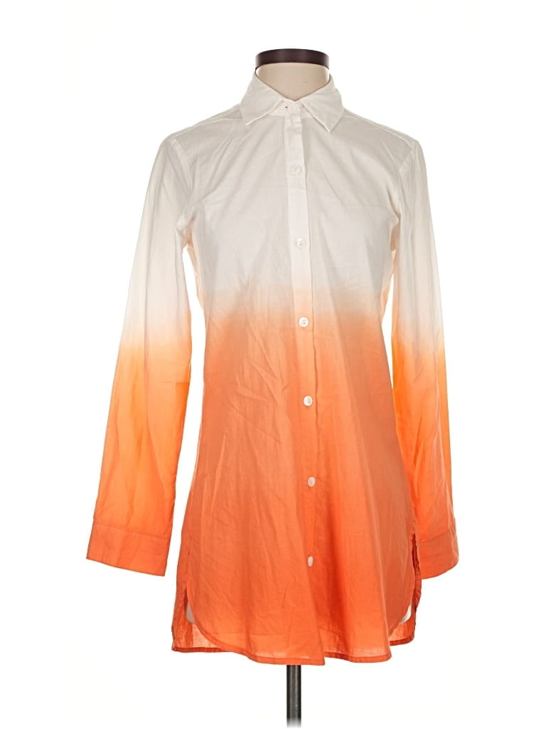 Pre-owned Tommy Bahama Long Sleeve Blouse In Orange
