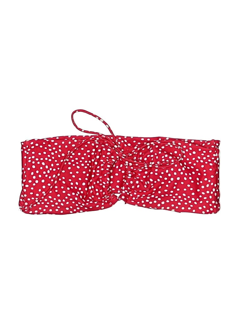 Pre-owned Zaful Swimsuit Top Red Polka Dots Pattern Swimwear