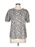 Hayden 100% Polyester Animal Print Ivory Short Sleeve Top Size L - photo 1