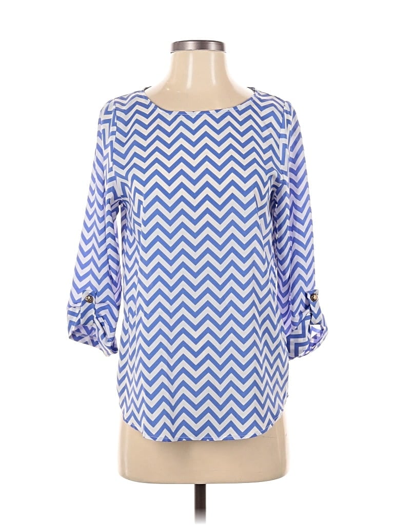 EVERLY Pre-owned 3/4 Sleeve Blouse In Blue