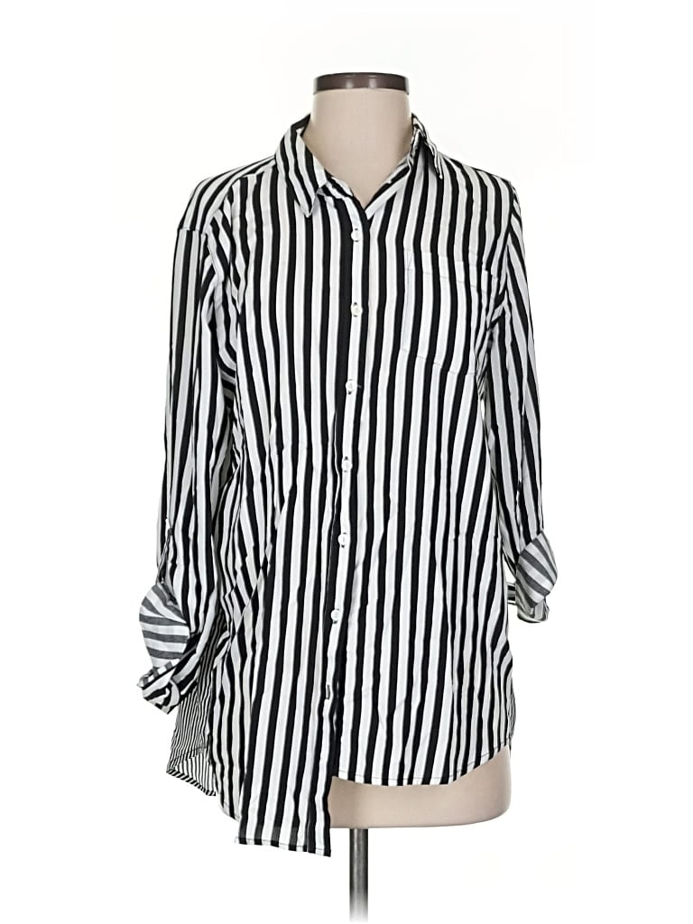 Pre-owned Jane And Delancey Long Sleeve Button Down Shirt In Black