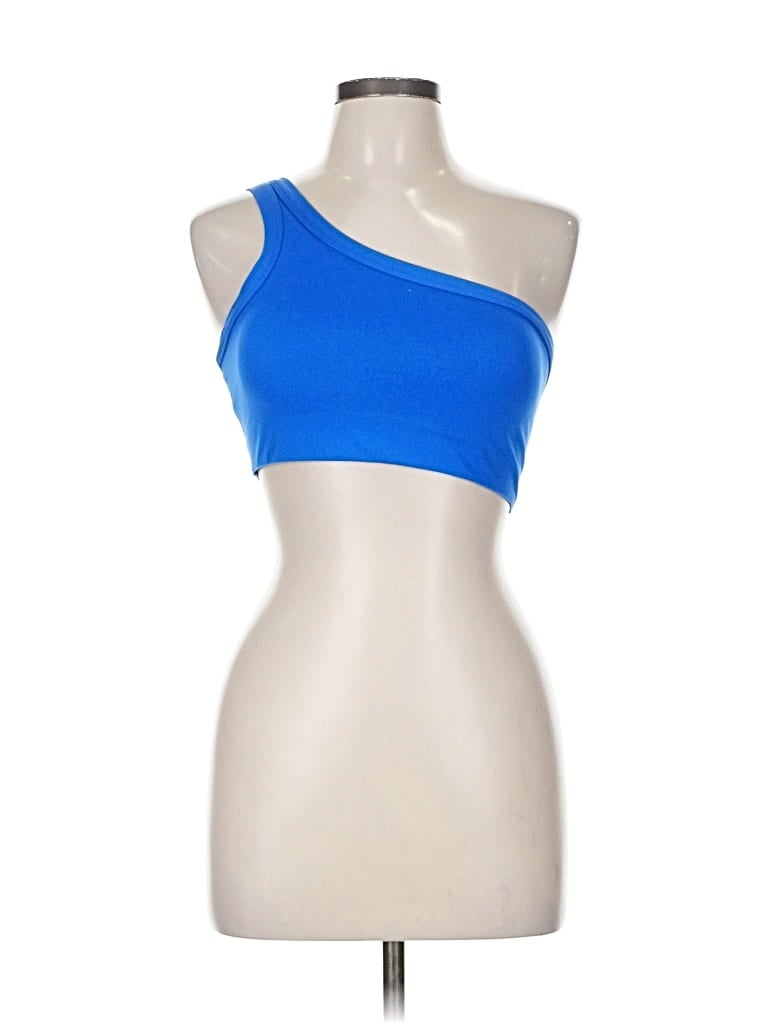 All In Motion Tank Top Blue One Shoulder Neckline Tops