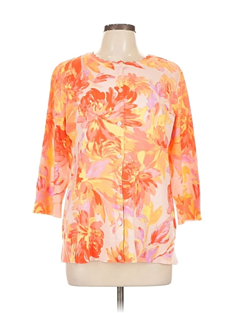 Click to view more detailed imagery on our partner's website Pre-owned Isaac Mizrahi Live Cardigan Sweater In Orange