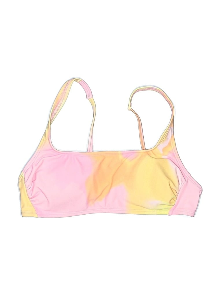 Pre-owned Wild Fable Swimsuit Top Pink Color Block Pattern Swimwear