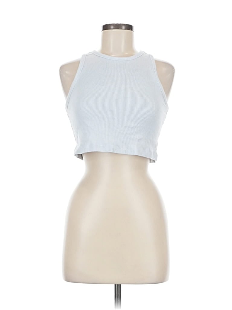 Pre-owned H&m Tank Top Blue Halter Neckline Tops