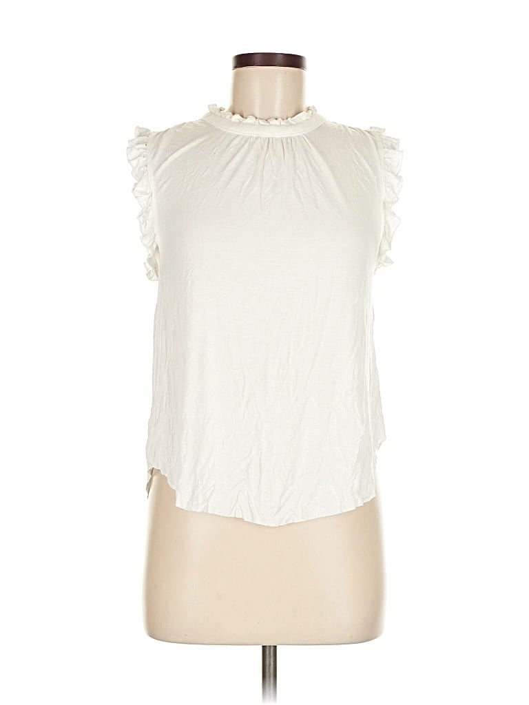 CABLE & GAUGE Pre-owned Sleeveless Blouse In White