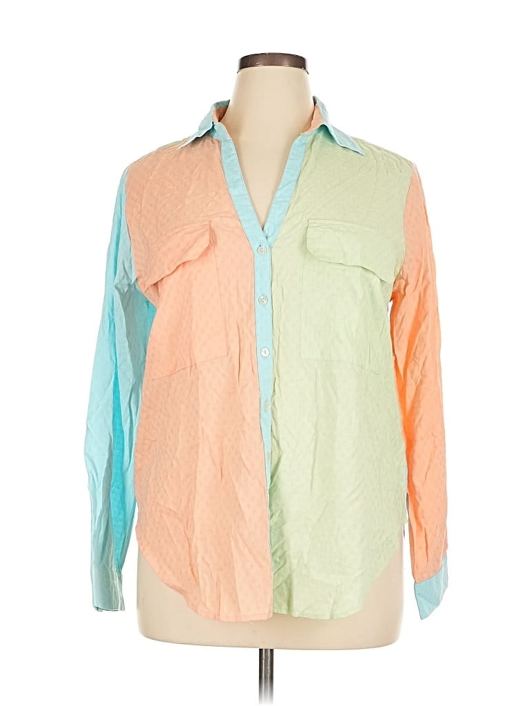 Pre-owned Roller Rabbit Long Sleeve Blouse In Green