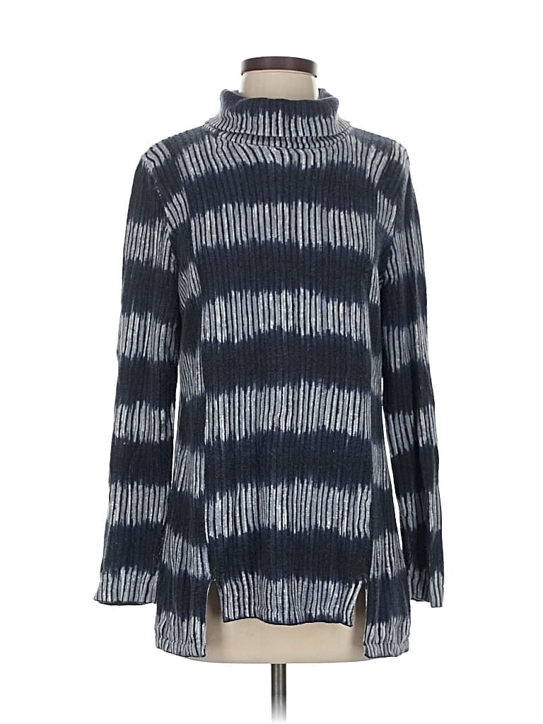 Pre-owned Nic + Zoe Turtleneck Sweater In Blue