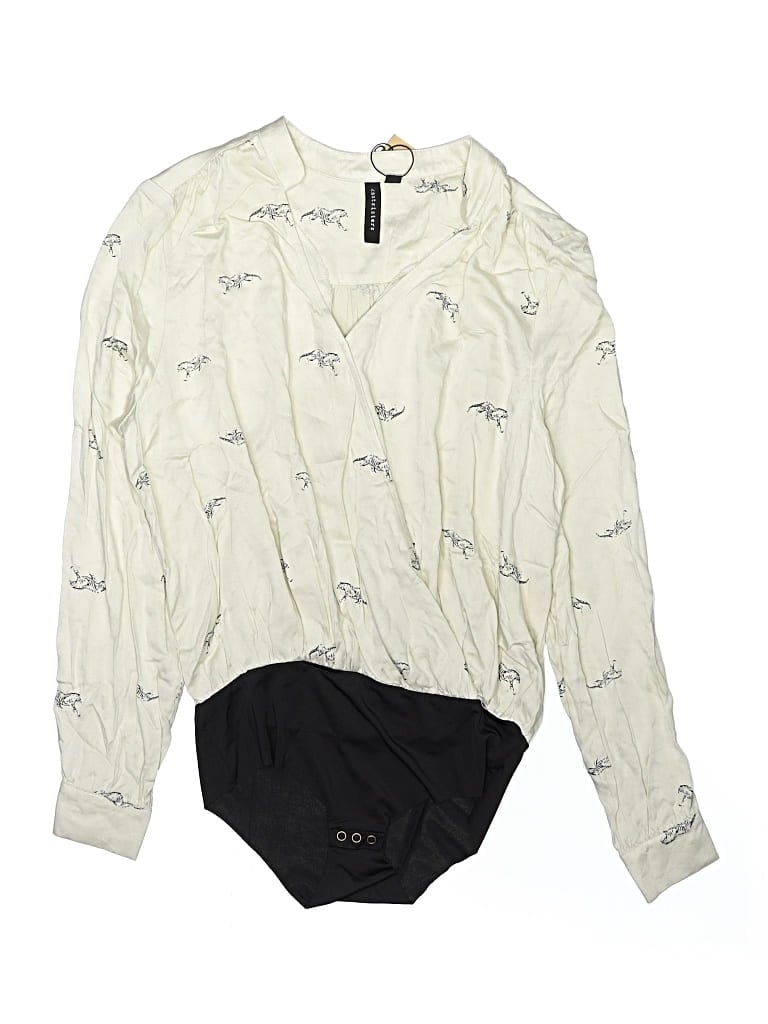 Pre-owned Knot Sisters Bodysuit In White